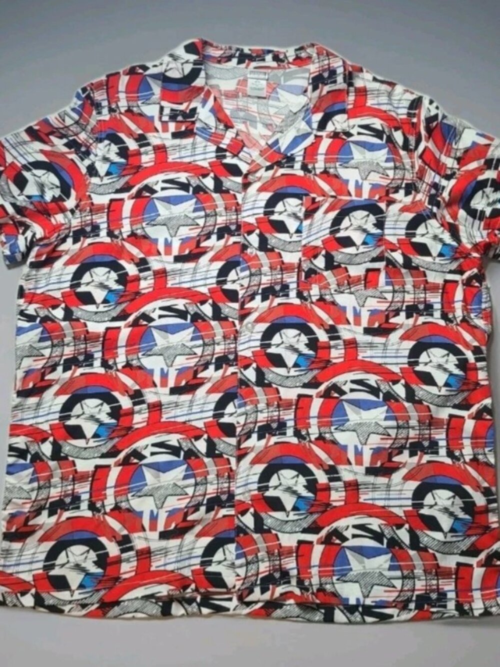 Marvel Captain America Mens Button Down Shirt Size XL Superhero Comics NWT